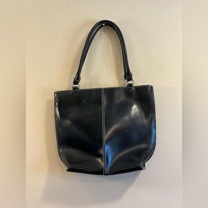 Elegant Black Leather Tote Bag